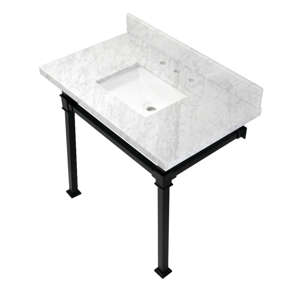 Monarch 36 Inch Console Sink in Carrara Marble