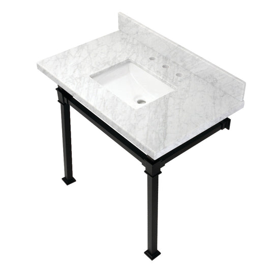Monarch 36 Inch Console Sink in Carrara Marble