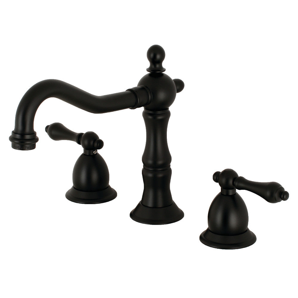 Heritage Widespread Bathroom Faucet in Matte Black