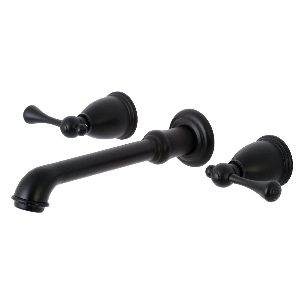 English Country Wall-Mount Bathroom Faucet in Matte Black