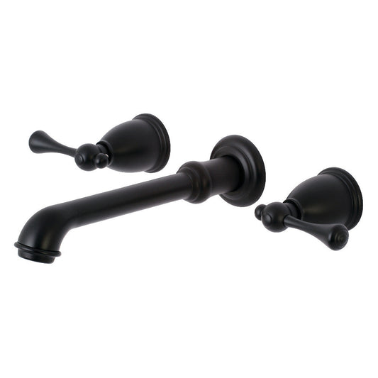 English Country Wall-Mount Bathroom Faucet in Matte Black