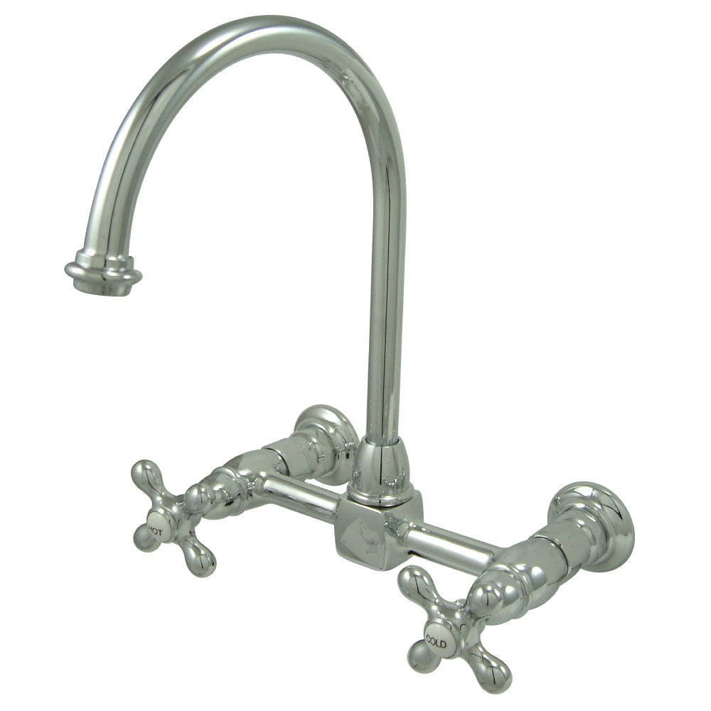 Restoration Wall Mount Kitchen Faucet in Polished Chrome
