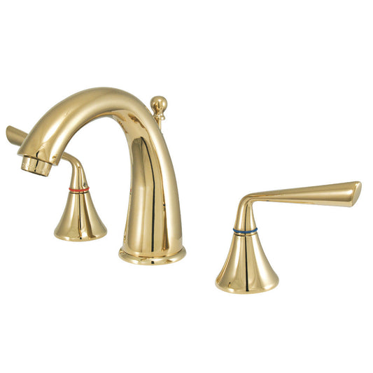 Silver Sage Widespread Bathroom Faucet in Polished Brass