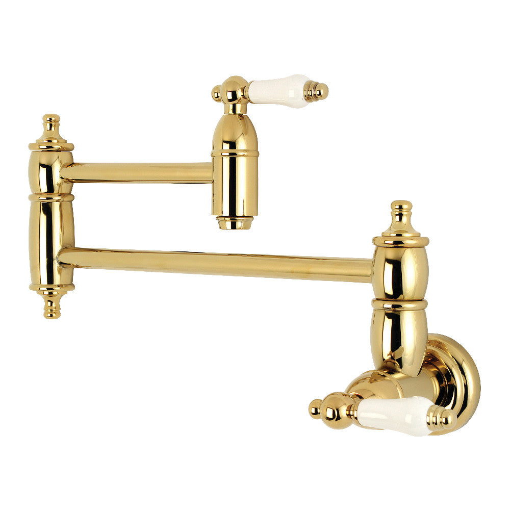 Restoration Pot Filler Faucet in Polished Brass