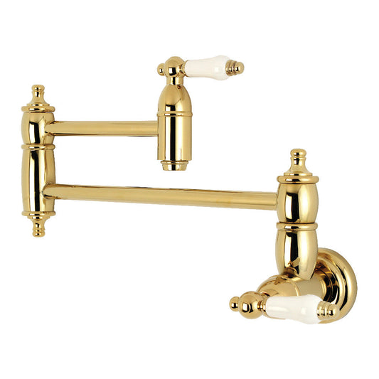 Restoration Pot Filler Faucet in Polished Brass