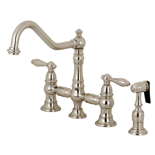 Restoration Bridge Kitchen Faucet in Brushed Nickel