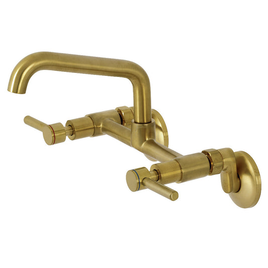 Concord Wall Mount Kitchen Faucet in Brushed Brass