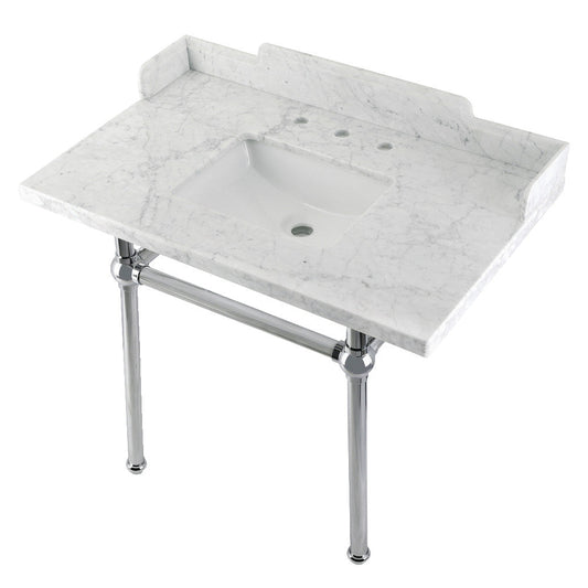 Pemberton 36 Inch Console Sink in Carrara Marble