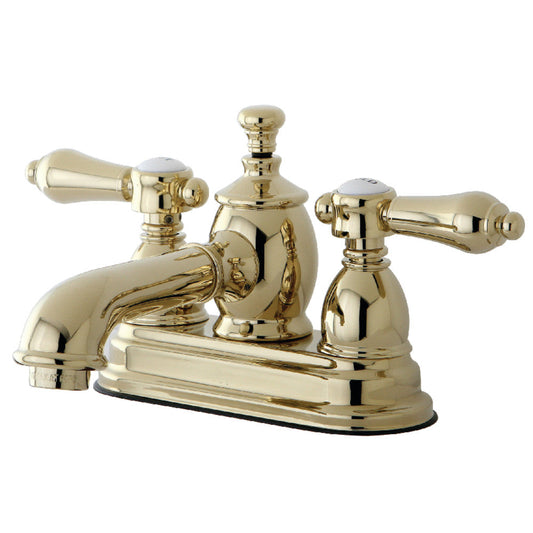 Heirloom 4 Inch Centerset Bathroom Faucet in Polished Brass
