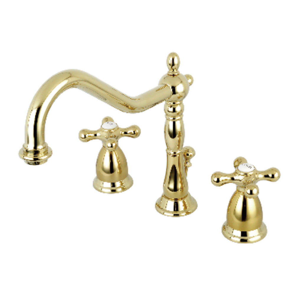Heritage Widespread Bathroom Faucet in Polished Brass