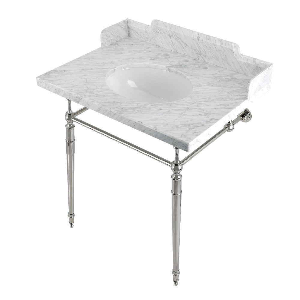 Habsburg 30 Inch Console Sink in Carrara Marble