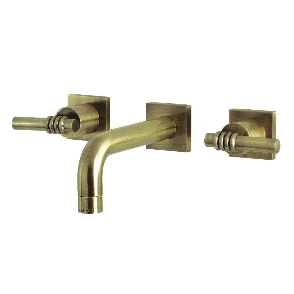 Milano Wall-Mount Bathroom Faucet in Antique Brass