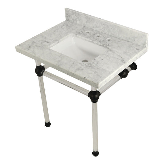 Templeton 30 Inch Console Sink in Carrara Marble