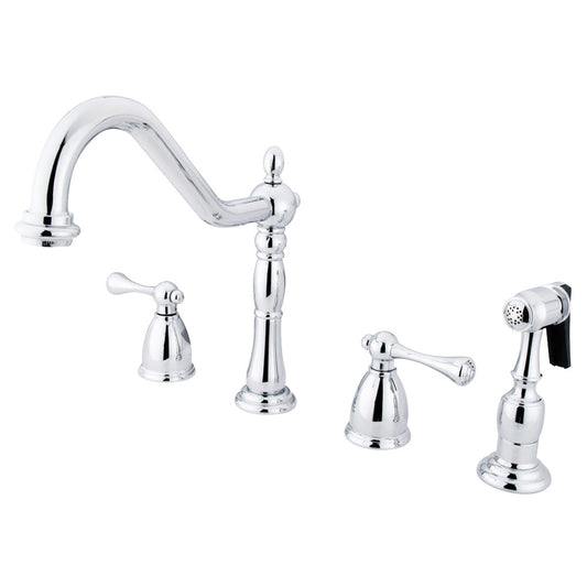 Heritage Widespread Kitchen Faucet in Polished Chrome