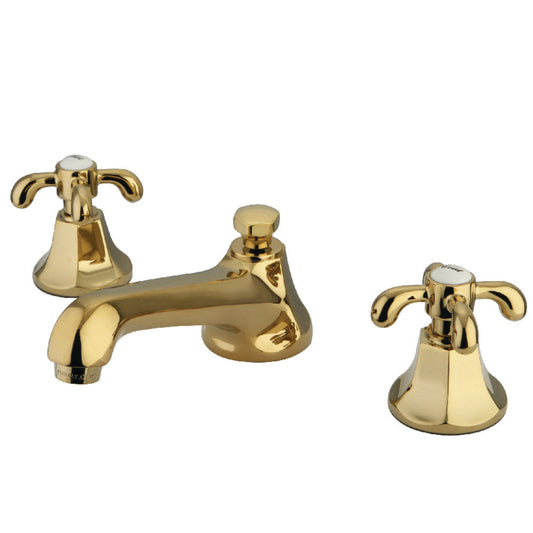 French Country Widespread Bathroom Faucet in Polished Brass