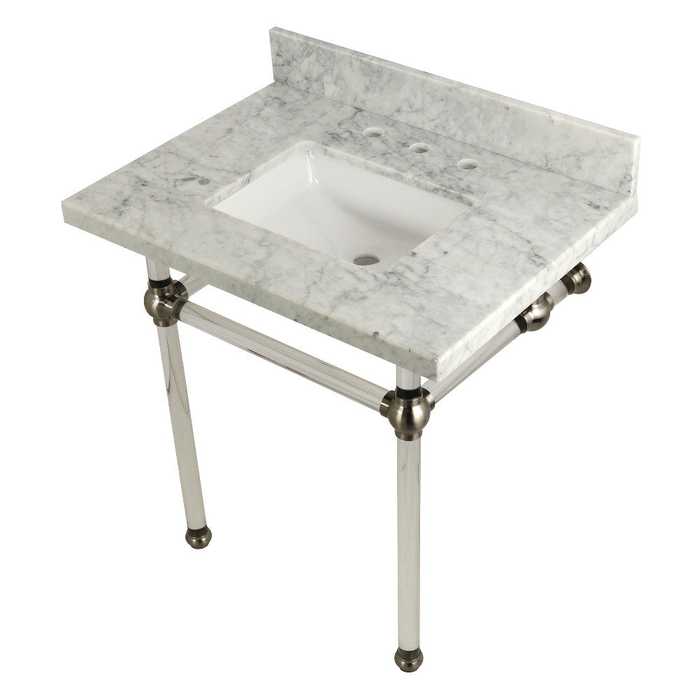 Templeton 30 Inch Console Sink in Carrara Marble