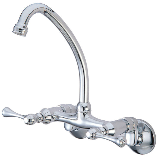 Kingston Wall Mount Kitchen Faucet in Polished Chrome