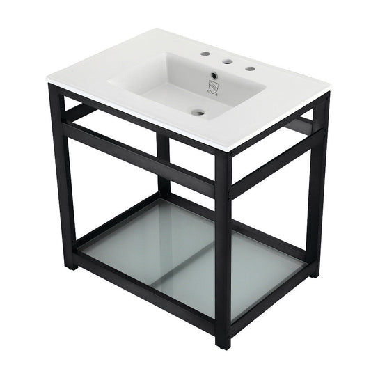 Quadras 31.13 Inch Console Sink in White