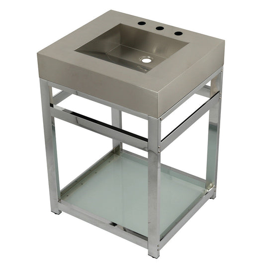 Kingston Commercial 25 Inch Console Sink in Brushed Chrome