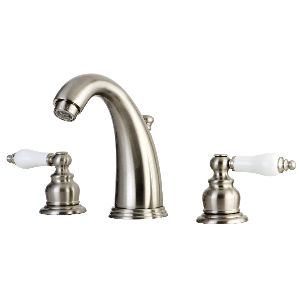 English Country Widespread Bathroom Faucet in Brushed Nickel