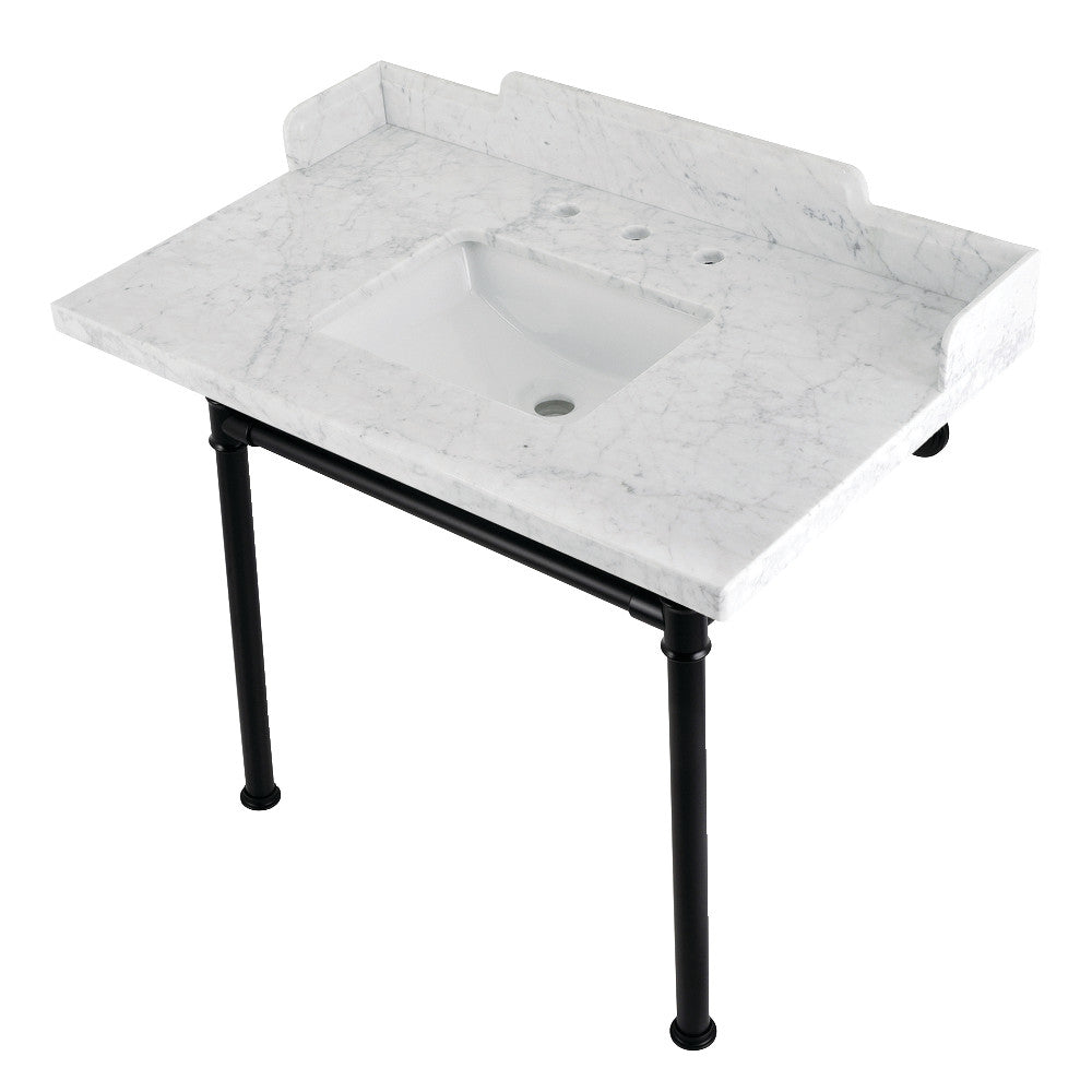 Wesselman 36 Inch Console Sink in Carrara Marble