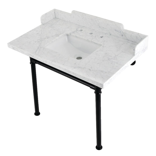 Wesselman 36 Inch Console Sink in Carrara Marble