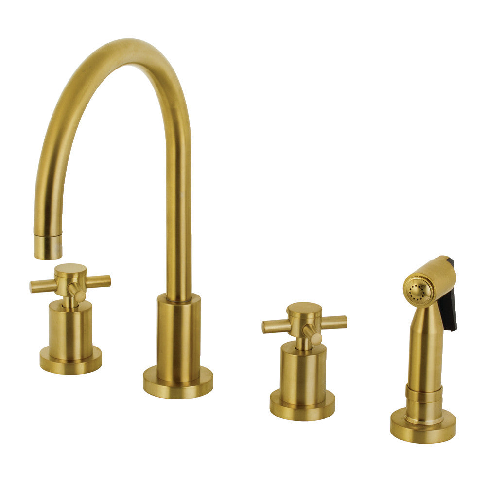 Concord Widespread Kitchen Faucet in Brushed Brass