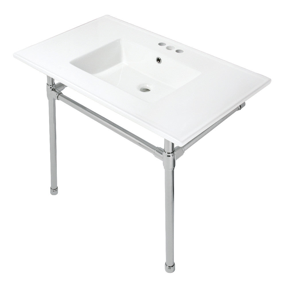 Dreyfuss 37.38 Inch Console Sink in White