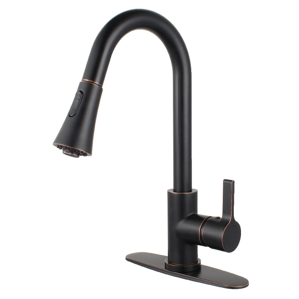 Continental Pull-Down Kitchen Faucet in Naples Bronze