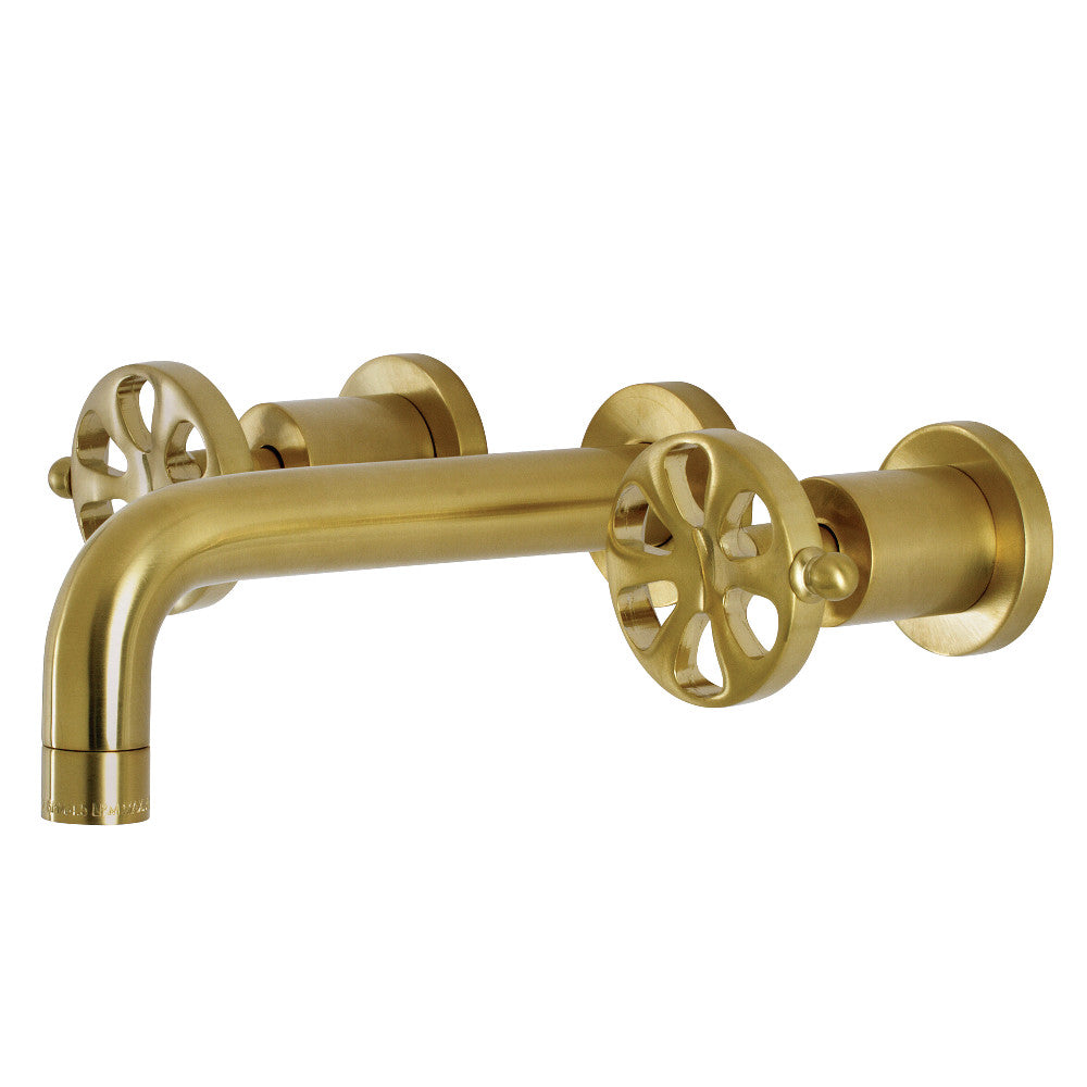 Belknap Wall-Mount Bathroom Faucet in Brushed Brass
