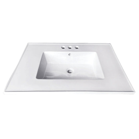 Continental 25.19 Inch Vanity Sink Top in White