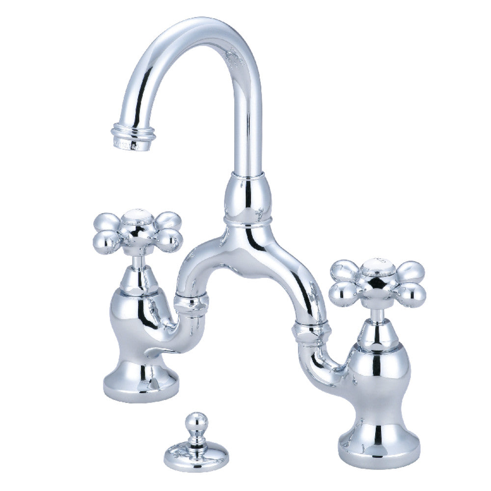 English Country Bridge Bathroom Faucet in Polished Chrome