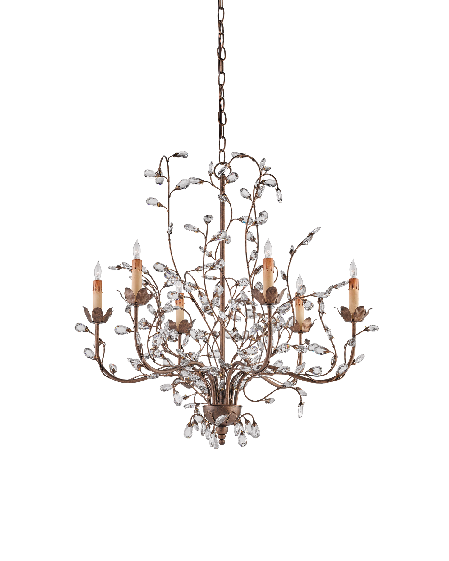 Crystal Bud Medium Gold Chandelier