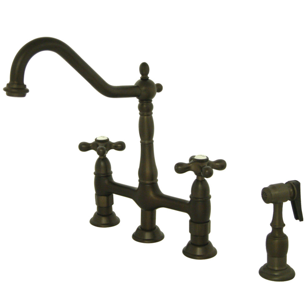 Heritage Bridge Kitchen Faucet in Oil Rubbed Bronze