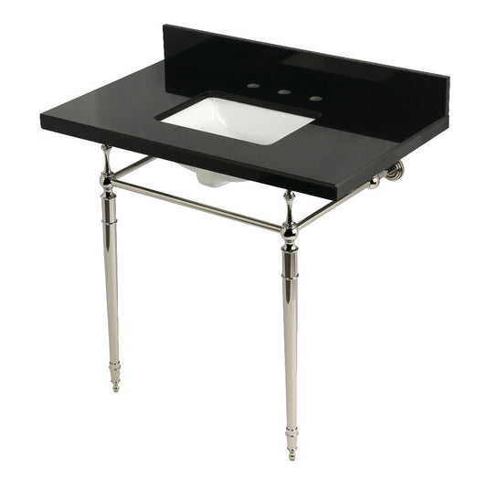 Edwardian 36 Inch Console Sink in Polished Nickel