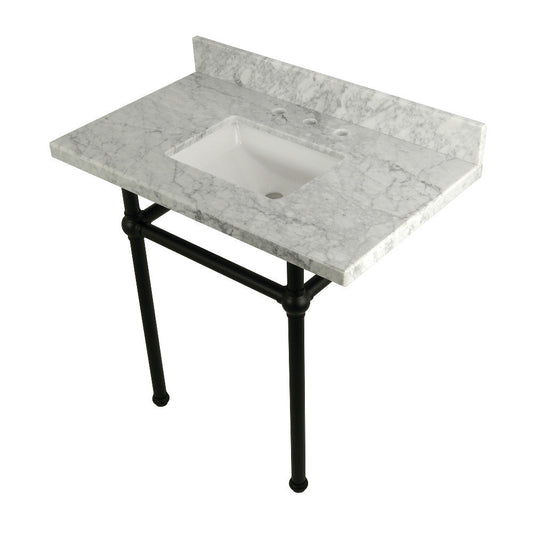 Templeton 36 Inch Console Sink in Carrara Marble