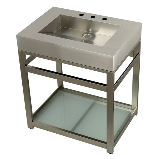 Kingston Commercial 31 Inch Console Sink in Brushed Nickel