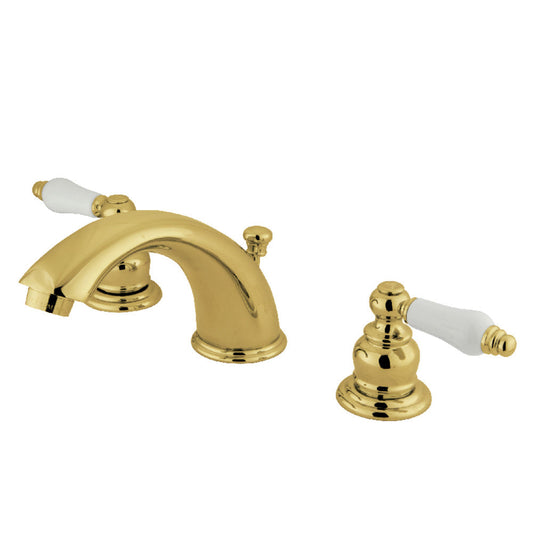 Victorian Widespread Bathroom Faucet in Polished Brass