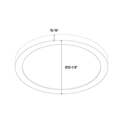 Smart 12in Flush Mount, RGB+CCT, BLE mesh - Black