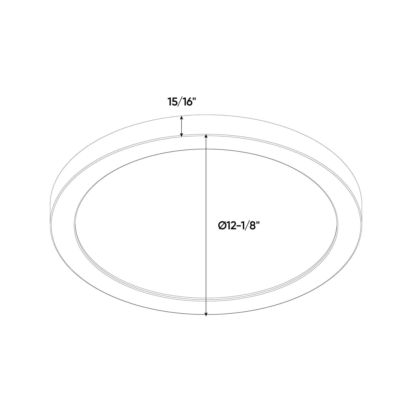 Smart 12in Flush Mount, RGB+CCT, BLE mesh - White