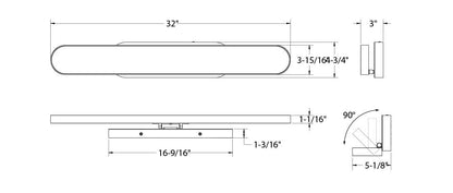 32in Vanity oblong adjustable on Octo Jbox