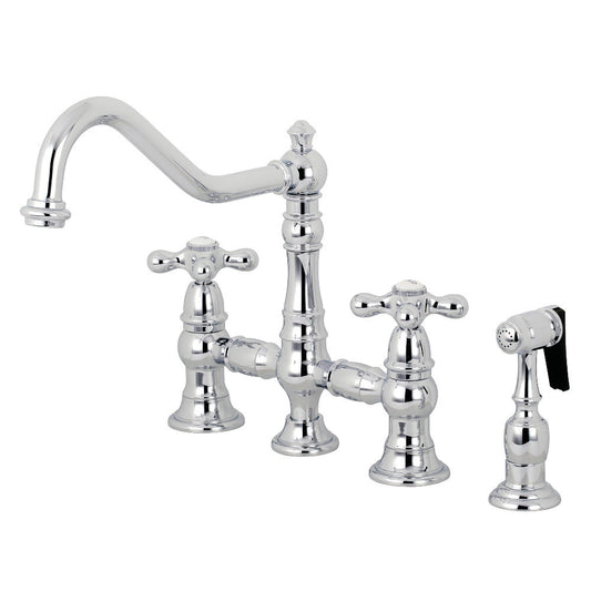 Restoration Bridge Kitchen Faucet in Polished Chrome