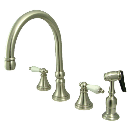 Governor Widespread Kitchen Faucet in Brushed Nickel