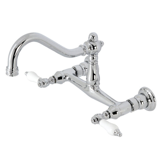 Vintage Wall-Mount Bathroom Faucet in Polished Chrome