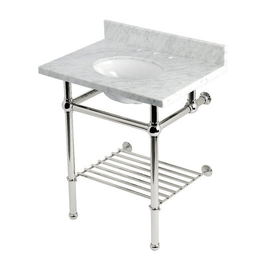 Templeton 30 Inch Console Sink in Carrara Marble