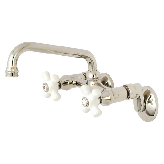Kingston Wall Mount Kitchen Faucet in Polished Nickel