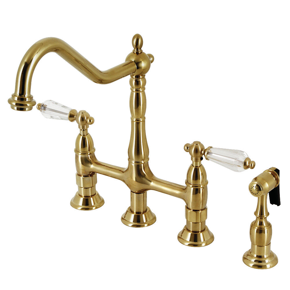 Wilshire Bridge Kitchen Faucet in Brushed Brass