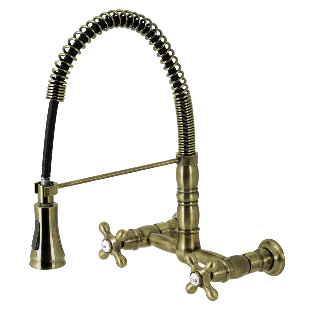 Heritage Pre-Rinse Kitchen Faucet in Antique Brass