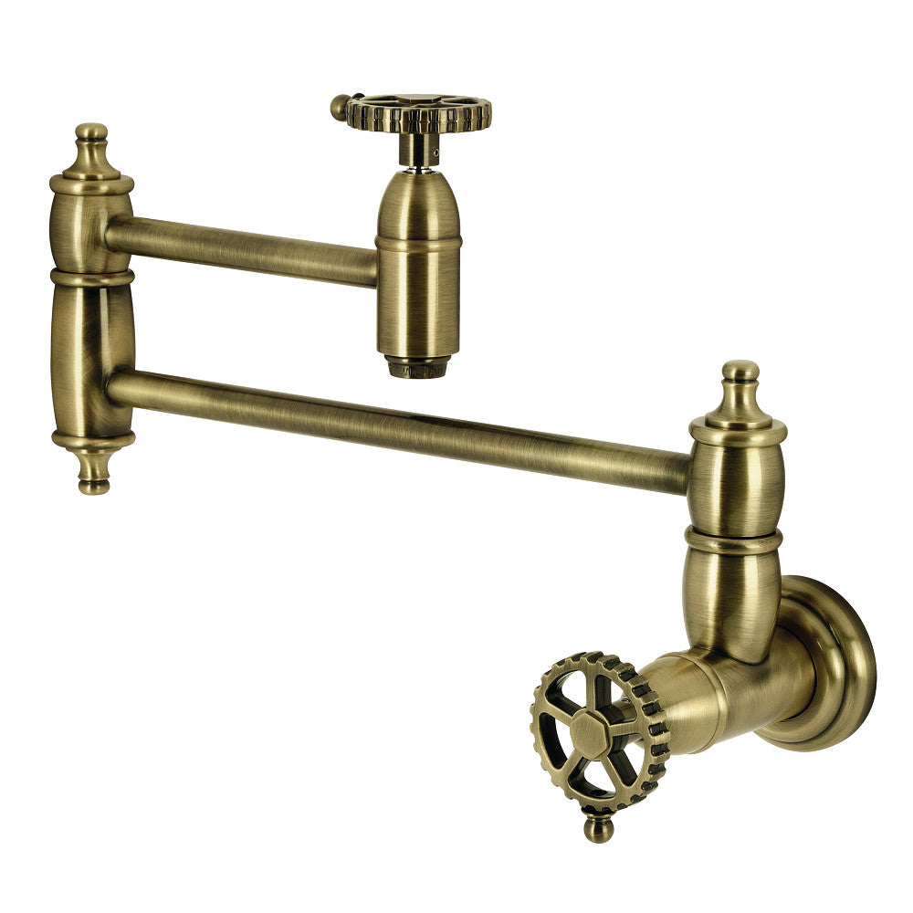 Fuller Pot Filler Faucet in Antique Brass