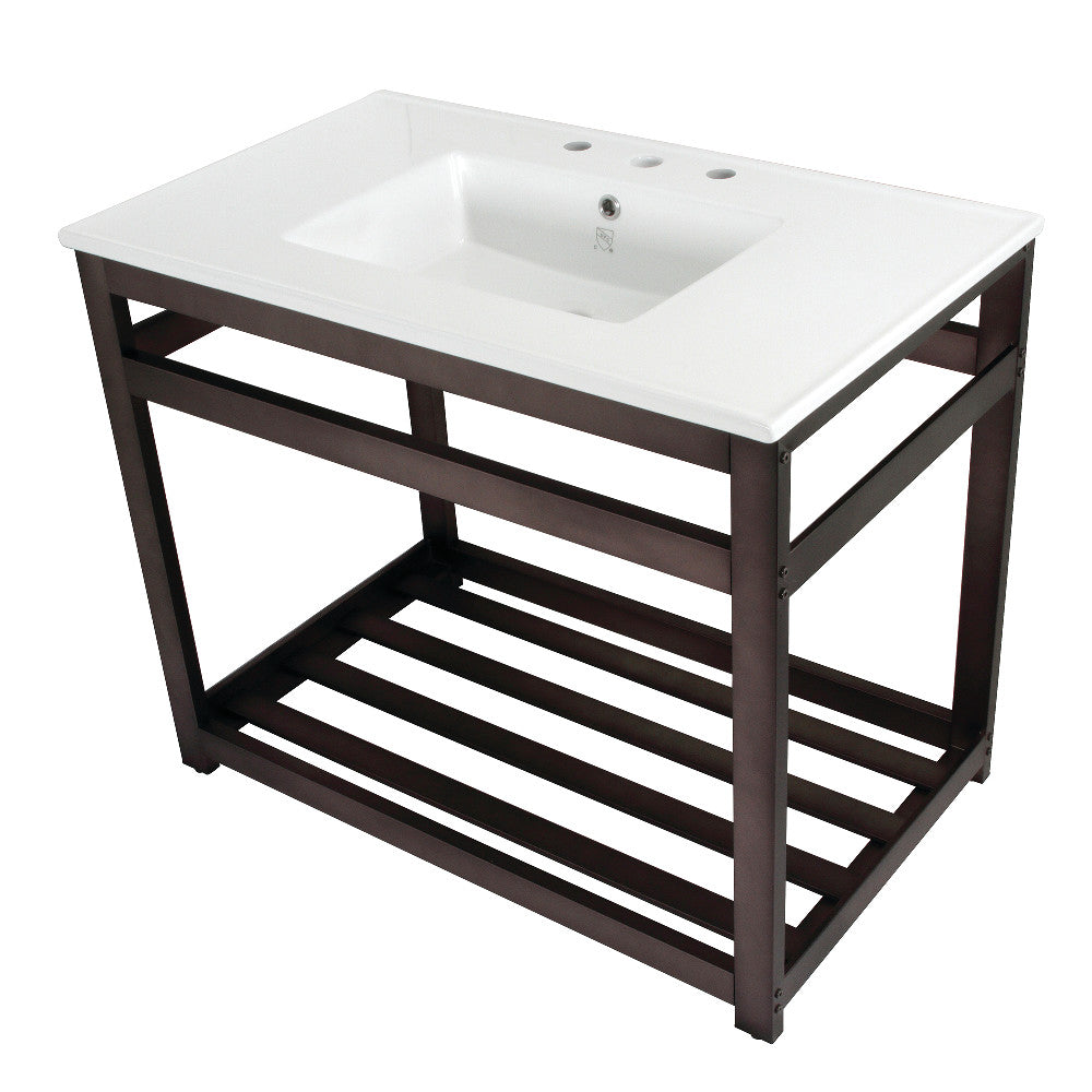 Quadras 37.38 Inch Console Sink in White